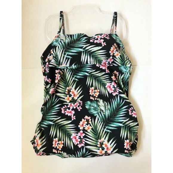 Ingrid & Isabel Maternity Other - Ingrid & Isabel Maternity SWIMSUIT Tankini TOP Floral Palm PRINT Tie Back Small